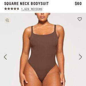 Skims Square Neck Brown Body Suit Size XXS